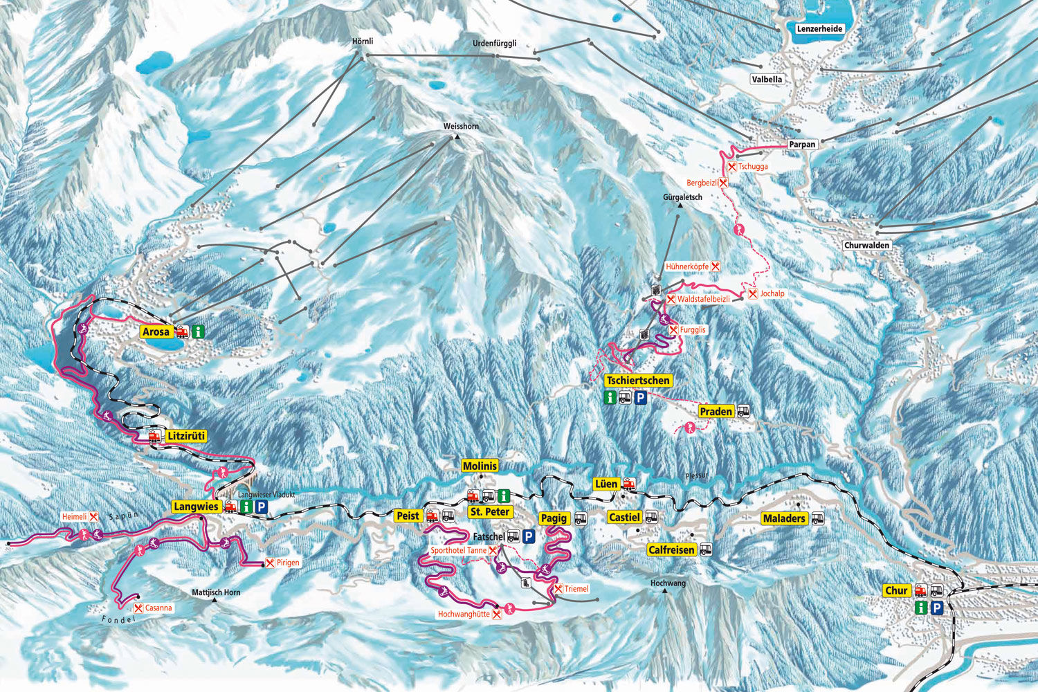 Winterwanderwege und Schlittelbahnen