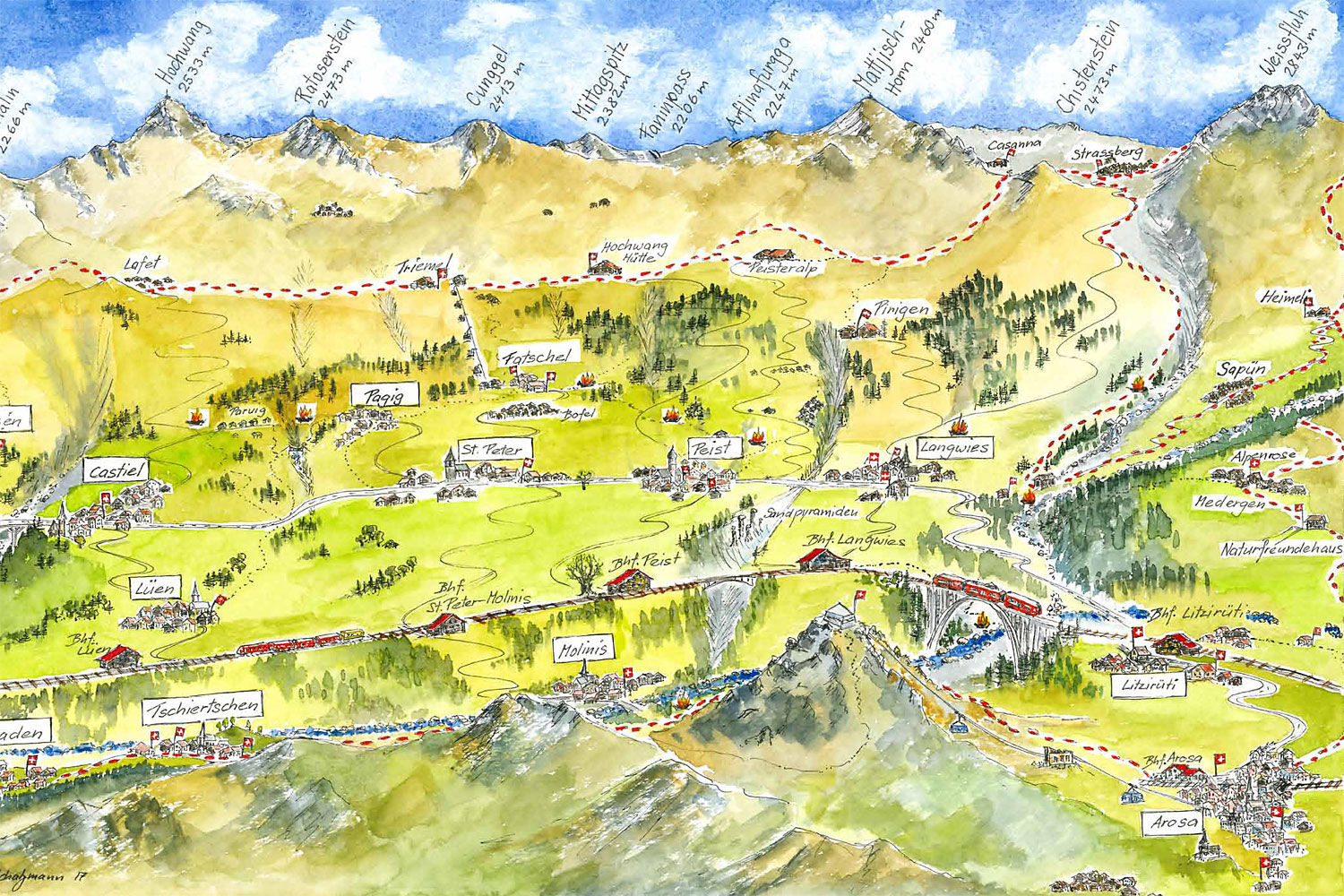 Schanfigg im Sommer von Brigitt Schatzmann