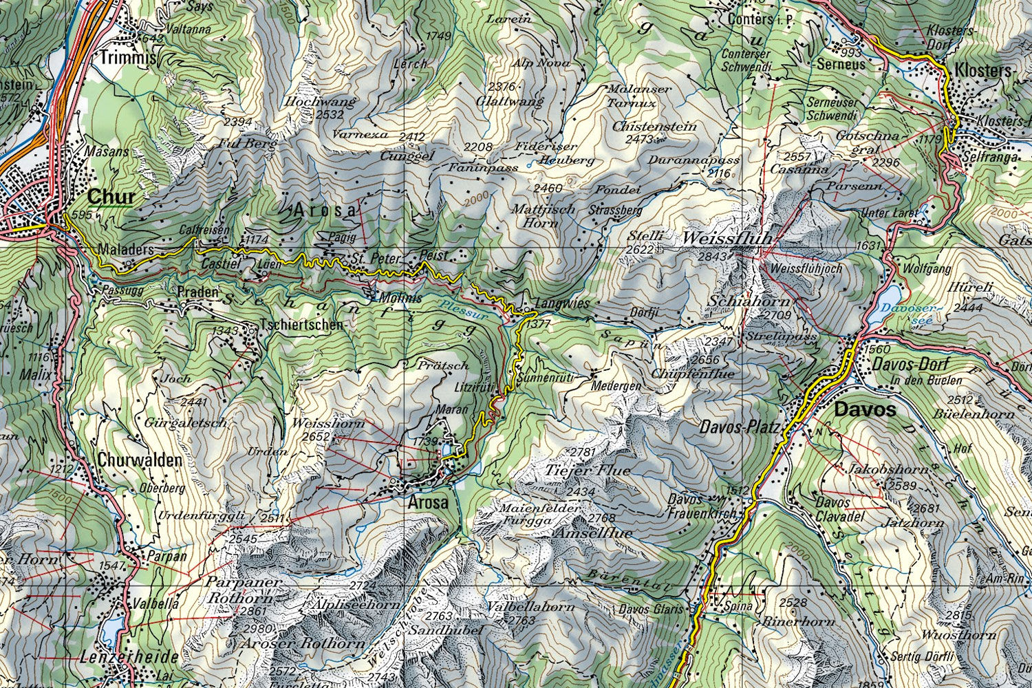 Schanfigg auf Swisstopo